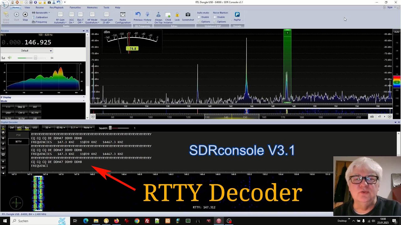 RTTY Decoder in SDRconsole ► DDH47 147.3 kHz dekodieren mit Nooelec V5 & Youloop