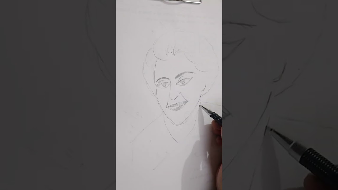 How to draw indra Gandhi #trending #ytshorts #viralvideo #art #anjula ❤️🌹🥰