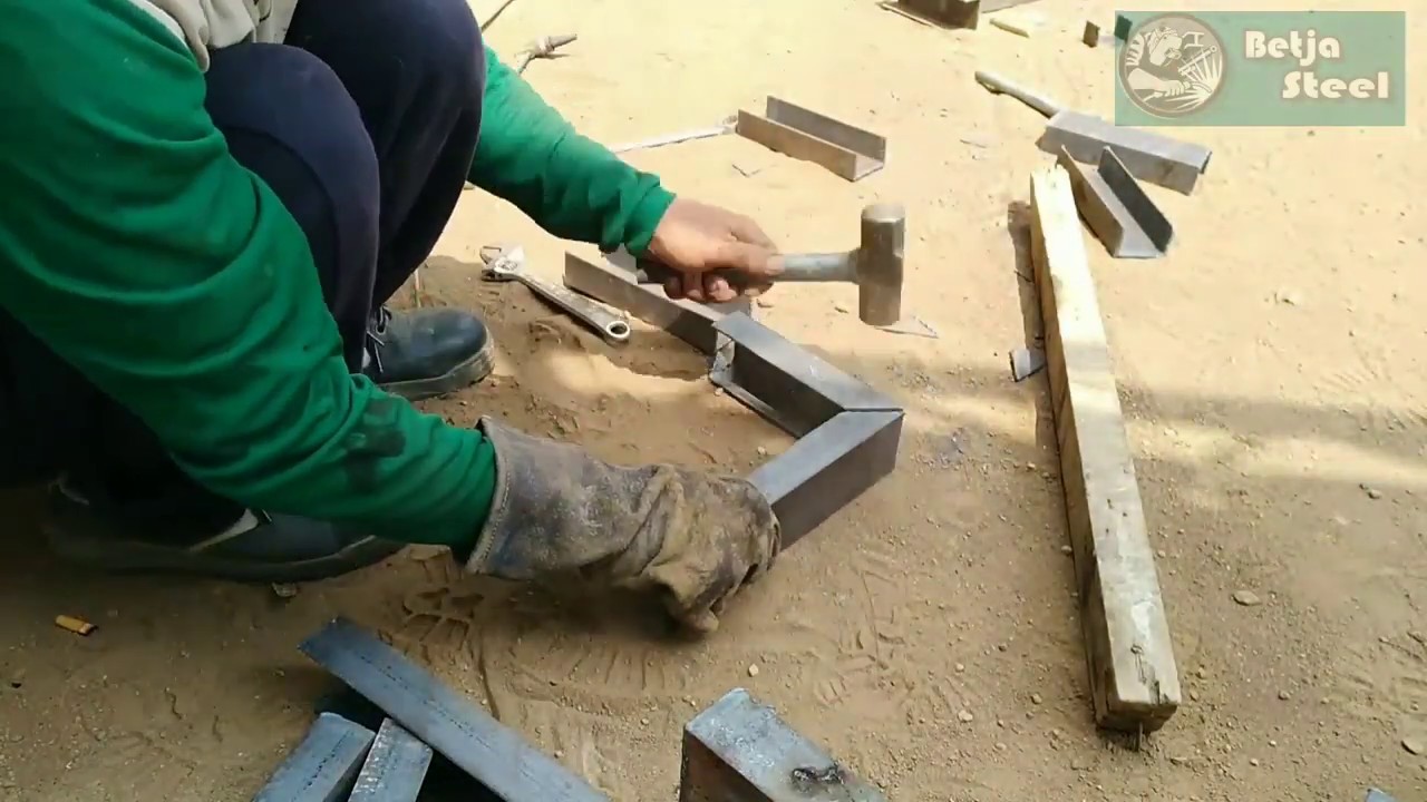 cara bending besi unp square,,,,pake brander potong