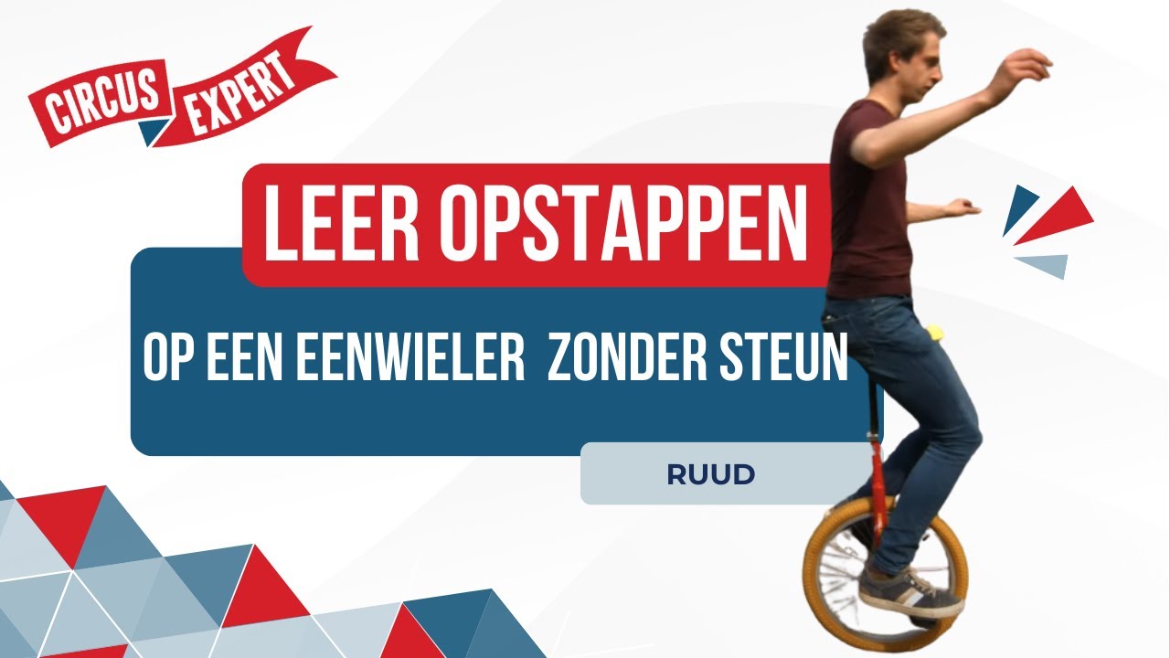 Leren opstappen op een eenwieler zonder steun | Circus-expert.nl