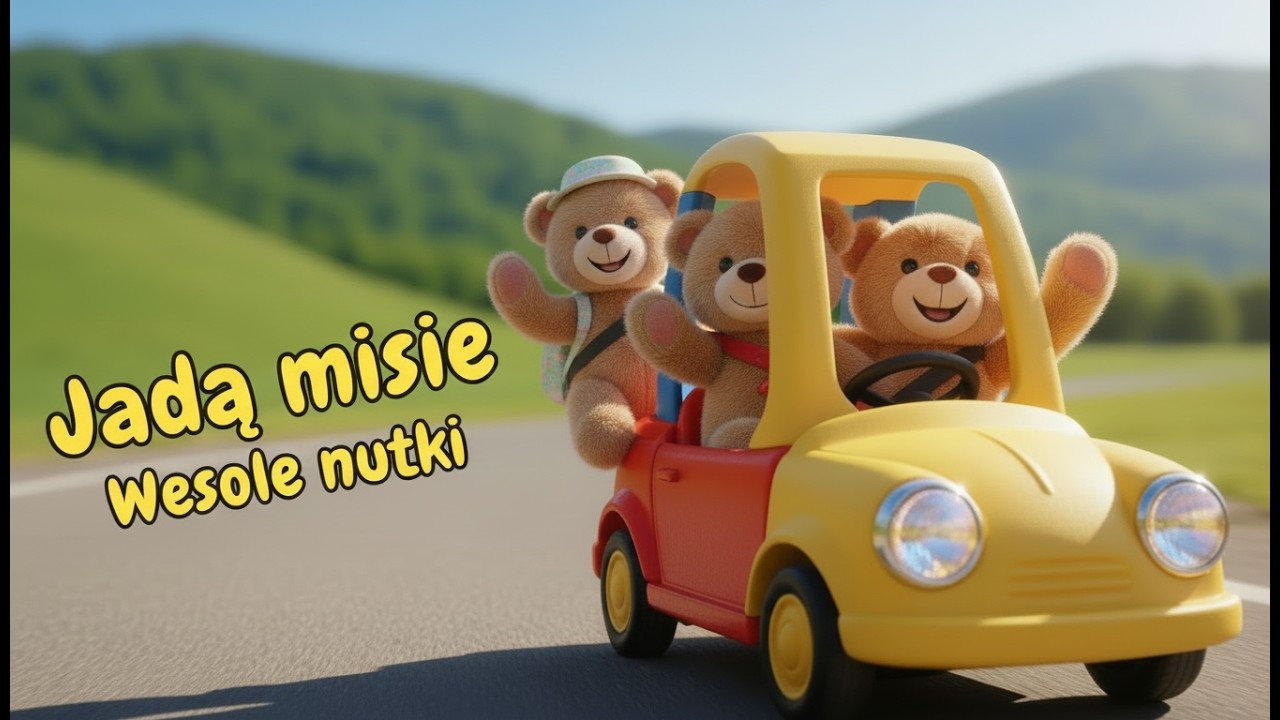 Jadą misie – kolorowy samochodzik 🚗 | Wesołe nutki dla dzieci