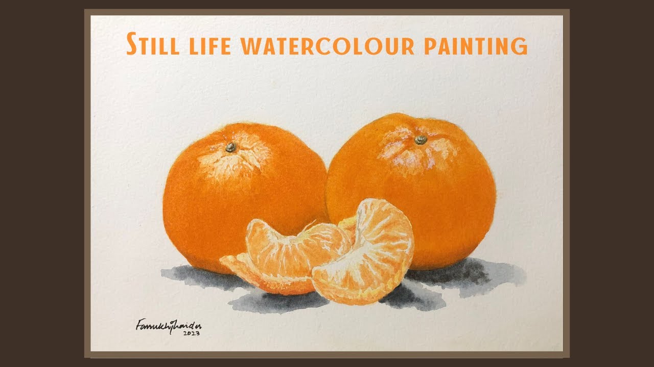 Watercolor Painting of Orange Fruits | still life painting watercolor | Art by Farrukh