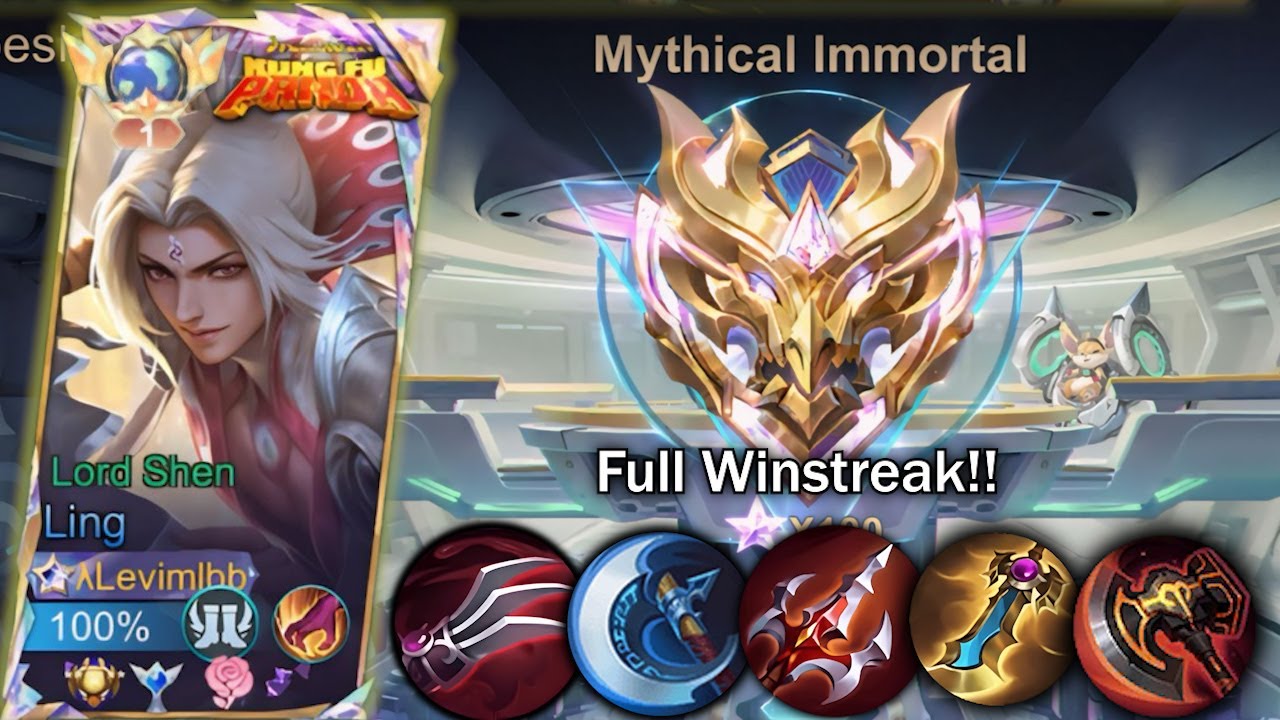 LING LORD SHEN FASTHAND GAMEPLAY TO REACH MYTHIC IMMORTAL!! | LING BEST BUILD & EMBLEM 2024 - MLBB