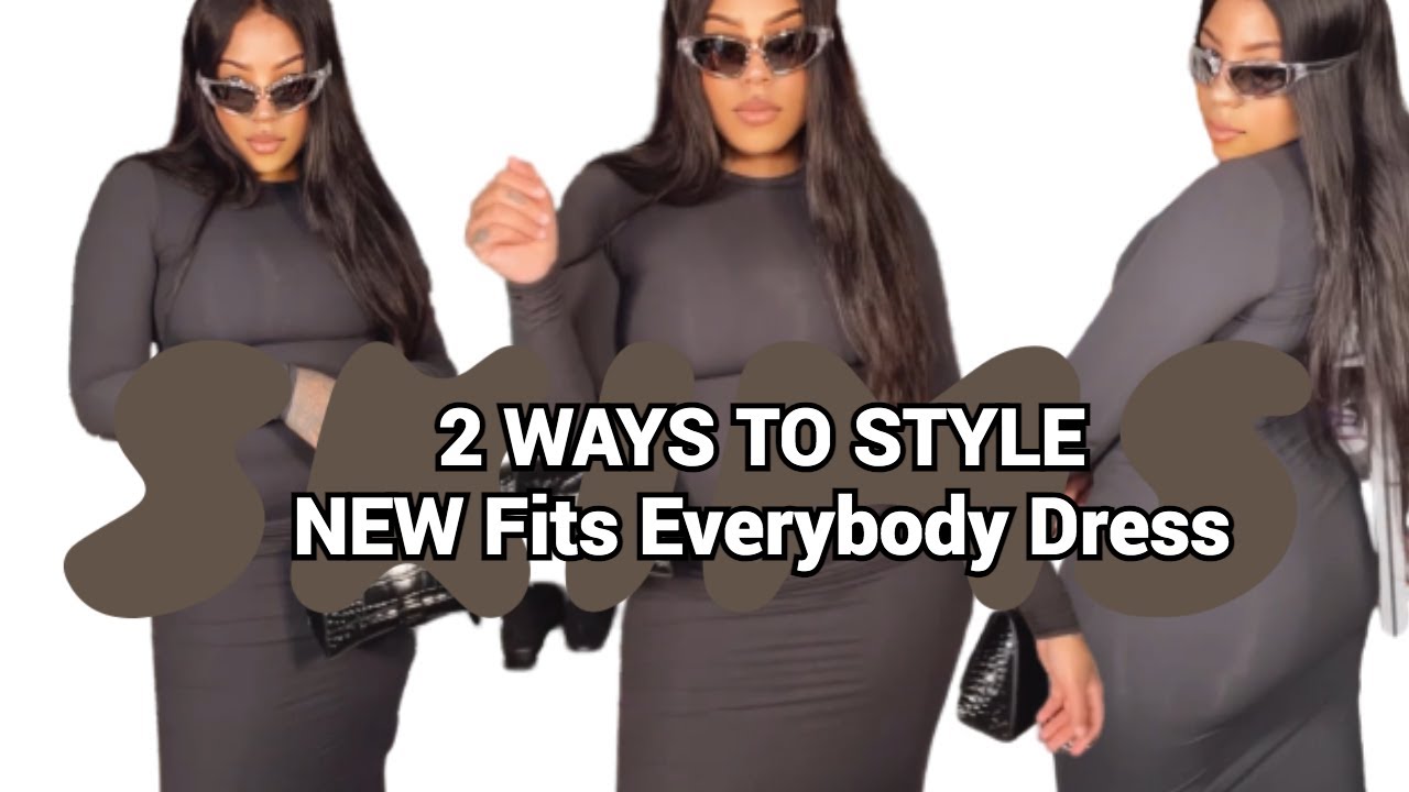 NEW SKIMS FITS EVERYBODY CREW NECK LONG SLEEVE DRESS + 2 WAYS TO STYLE