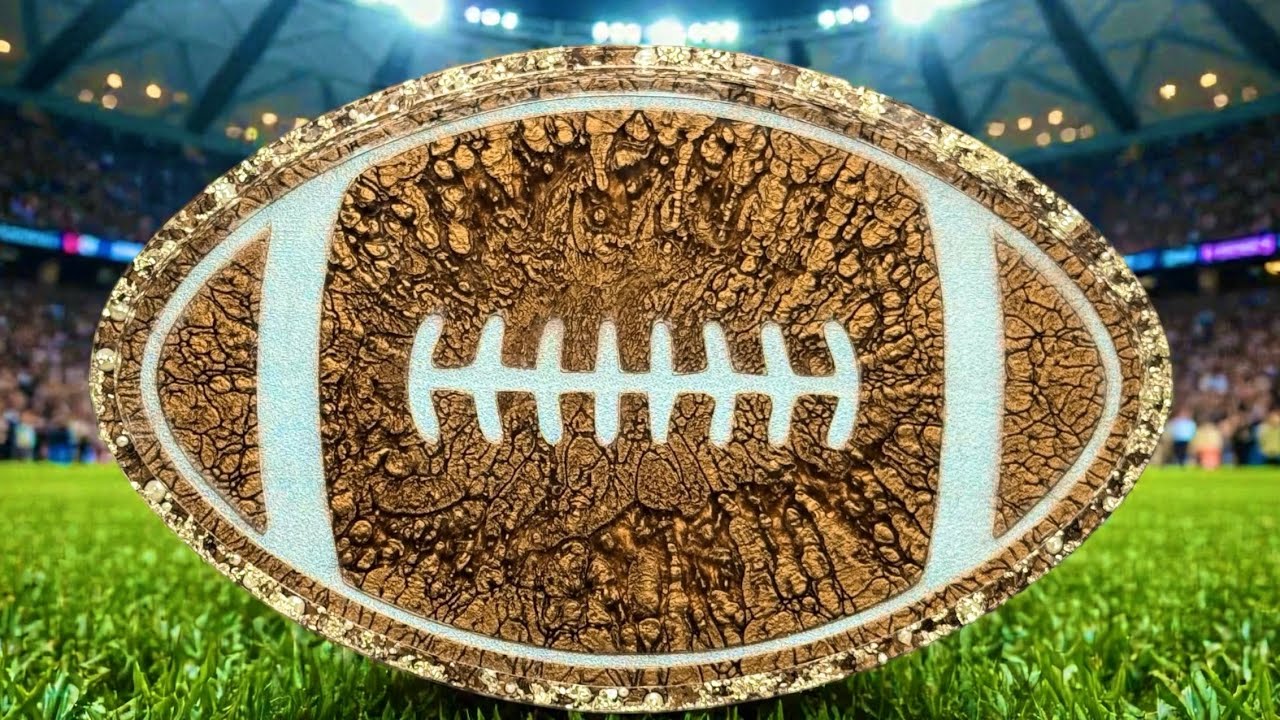 #438 Super Bowl Crackle or Dragon Scale Football Tray Tutorial in Epoxy Resin