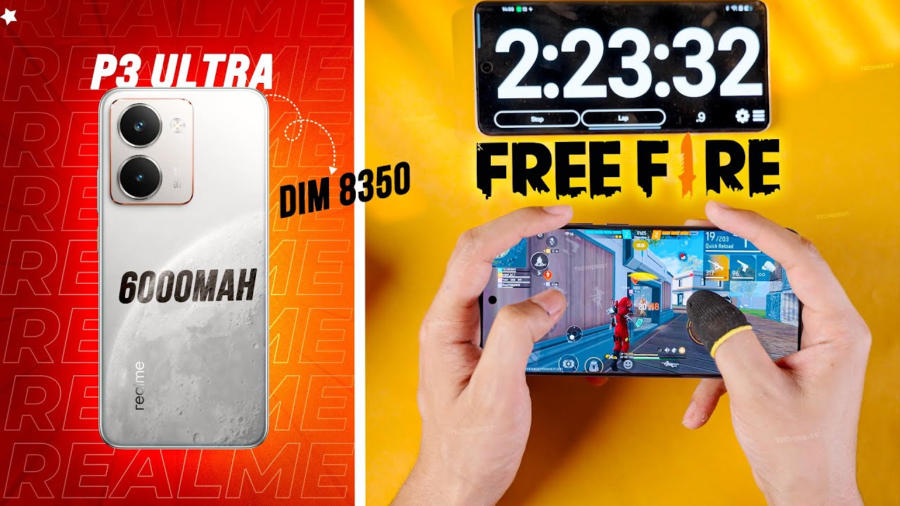 Realme P3 Ultra FreeFire Gaming Test 🤯⚡️ | Heating & Battery Drain Test 🔥🔥