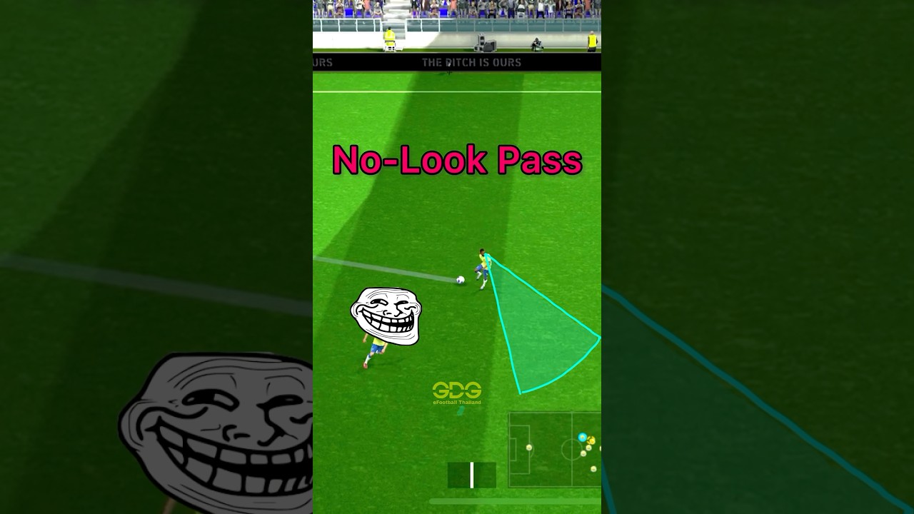 Tutorial passing skill : No-Look Pass 😱🥶 by Denilson efootball2024 #efootball #efootball2024