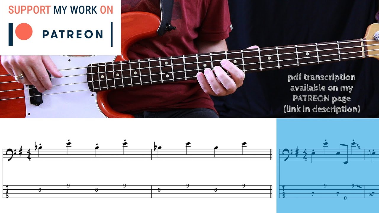 Jimi Hendrix - Purple Haze (Bass cover with tabs)
