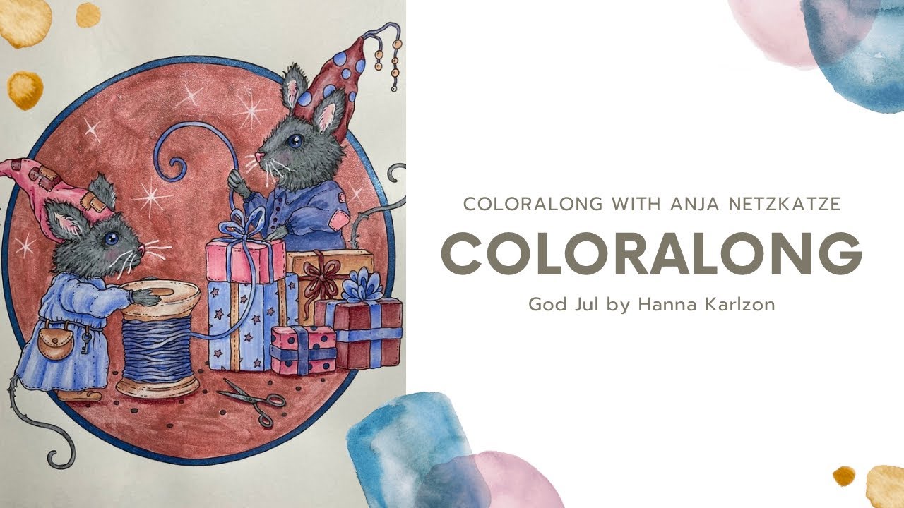 Coloralong: God Jul by Hanna Karlzon / Coloring with mixed media