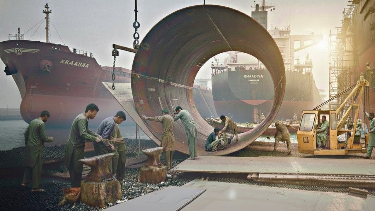 Pakistani Workers Turn Scrap Ship Steel Into a 50,000-Liter Petrol Tanker — Built By Hand