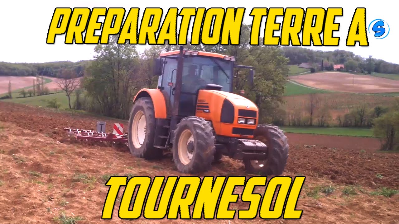 Preparation terre a tournesol - RENAULT ARES 610 RZ