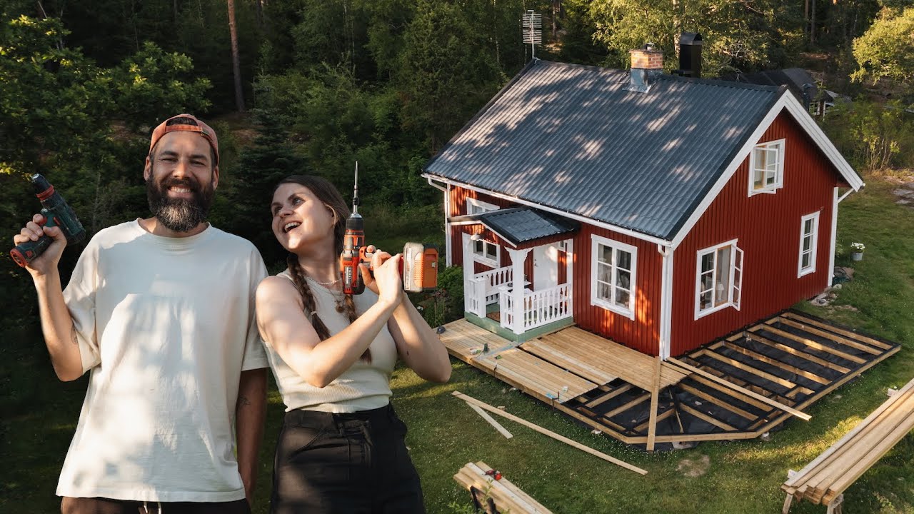 Wir bauen eine Terrasse für unser Schwedenhaus (Teil 2) 🪚🏡