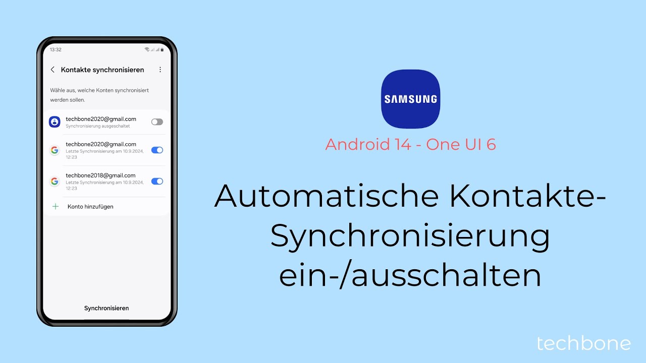 Automatische Synchronisierung der Kontakte ein-/ausschalten - Samsung [Android 14 - One UI 6]