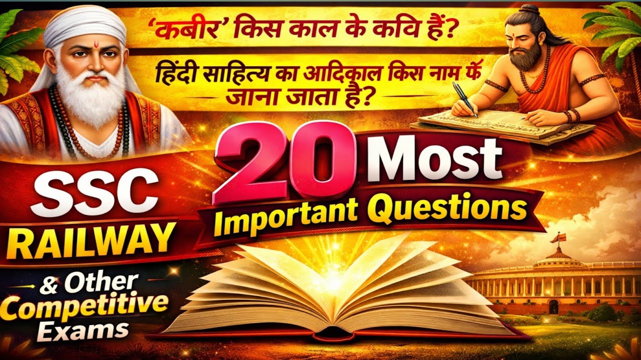 🔥 “Hindi ke 20 Most Important MCQ | Competitive Exam 2026 | SSC, UP Police, Railway, UPSI Hindi