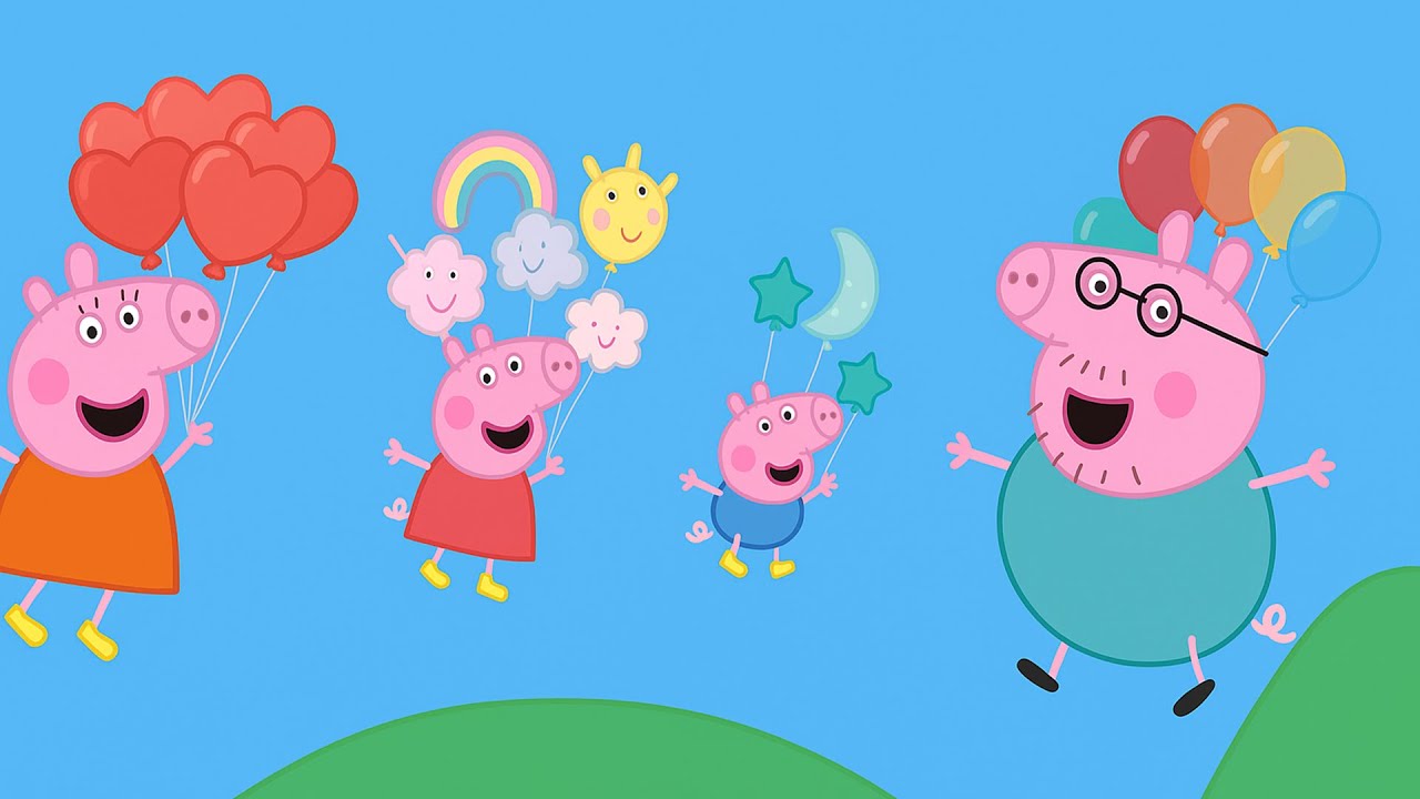 Peppa Pig Family & Colorful Balloon Adventure🎈🐷Flying High with Balloons | Funny Peppa Pig Animation