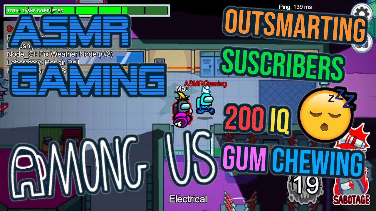 ASMR Gaming 😴 Among Us Outsmarting SUScribers Gum Chewing 🎧🎮 Mouse Clicking Sounds + Whispering 💤