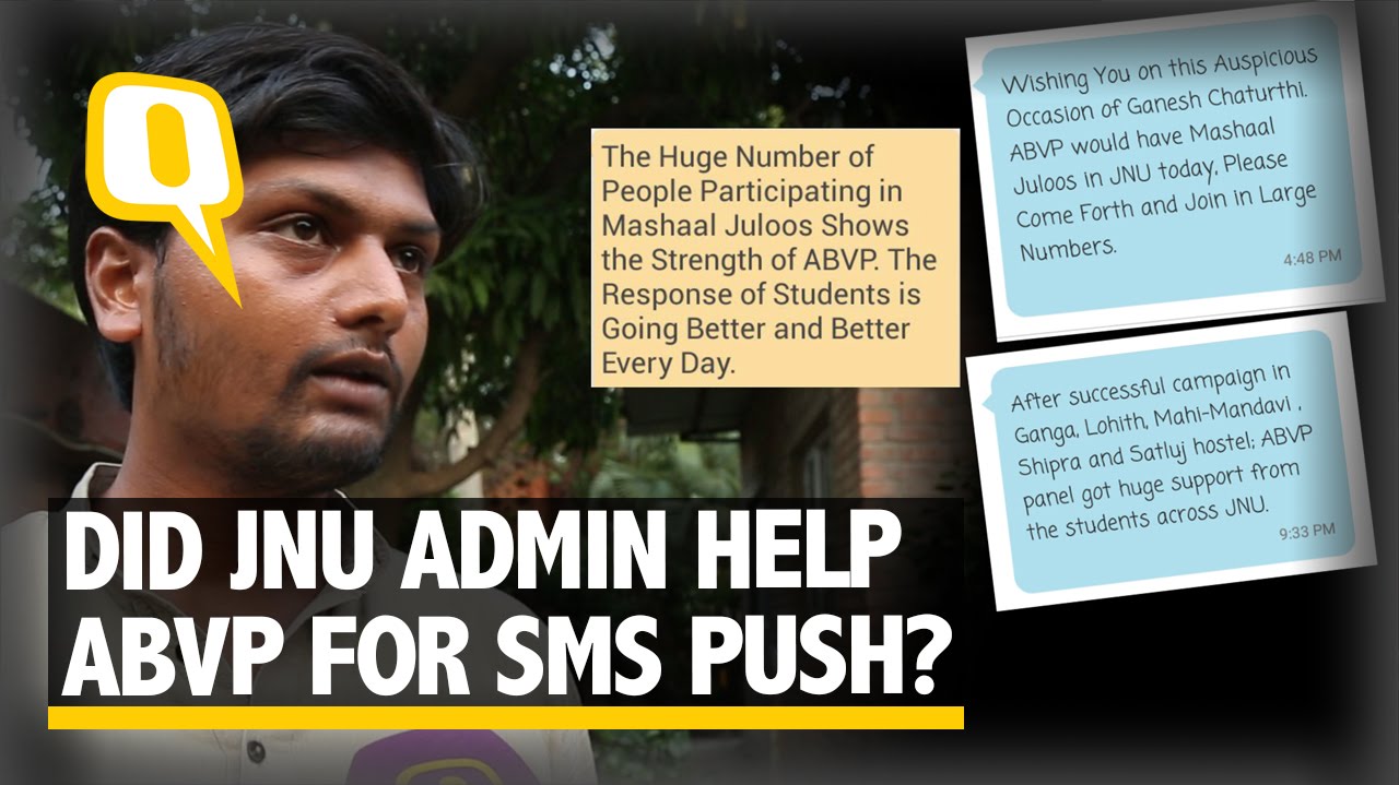 The Quint| JNUSU Elections: Did JNU Admin Help ABVP for Its SMS Campaign?