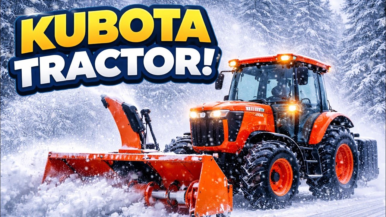 Snow storm in Canada with a Kubota tractor!...