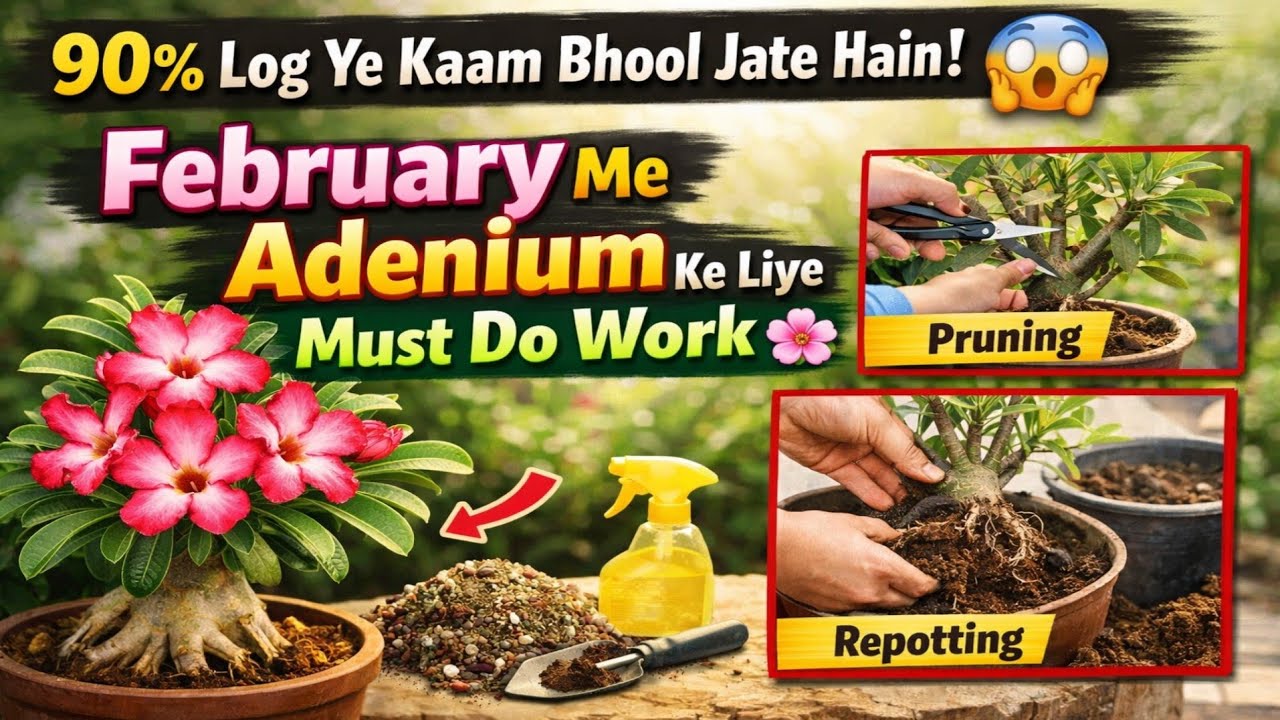 Adenium Me Aayegi  Rocket Jaisi Growth 🚀 Sirf February Me Kar Lo Ye 5-6 Kaam 😲 #adenium #viral 