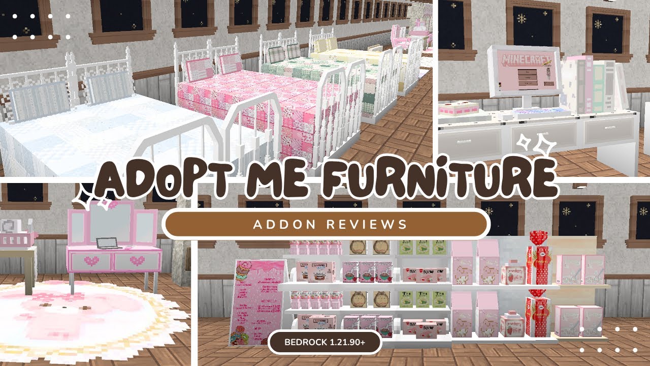 [🍀Minecraft] Adopt Me Furniture Mcbe What an Kawaii Addon✨ Support Ver. 1.21.60+