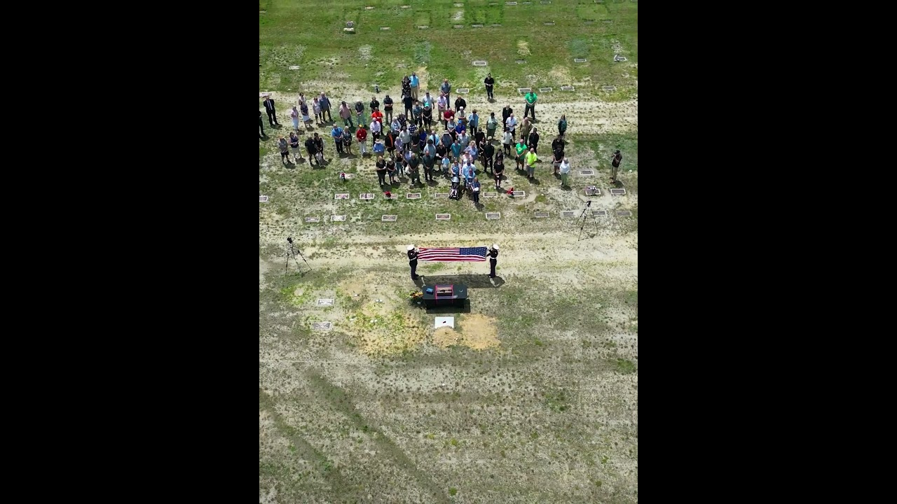 Memorial  Flag opened and displayed to family at veterans cemetery #honoringourfallen #militaryhonor