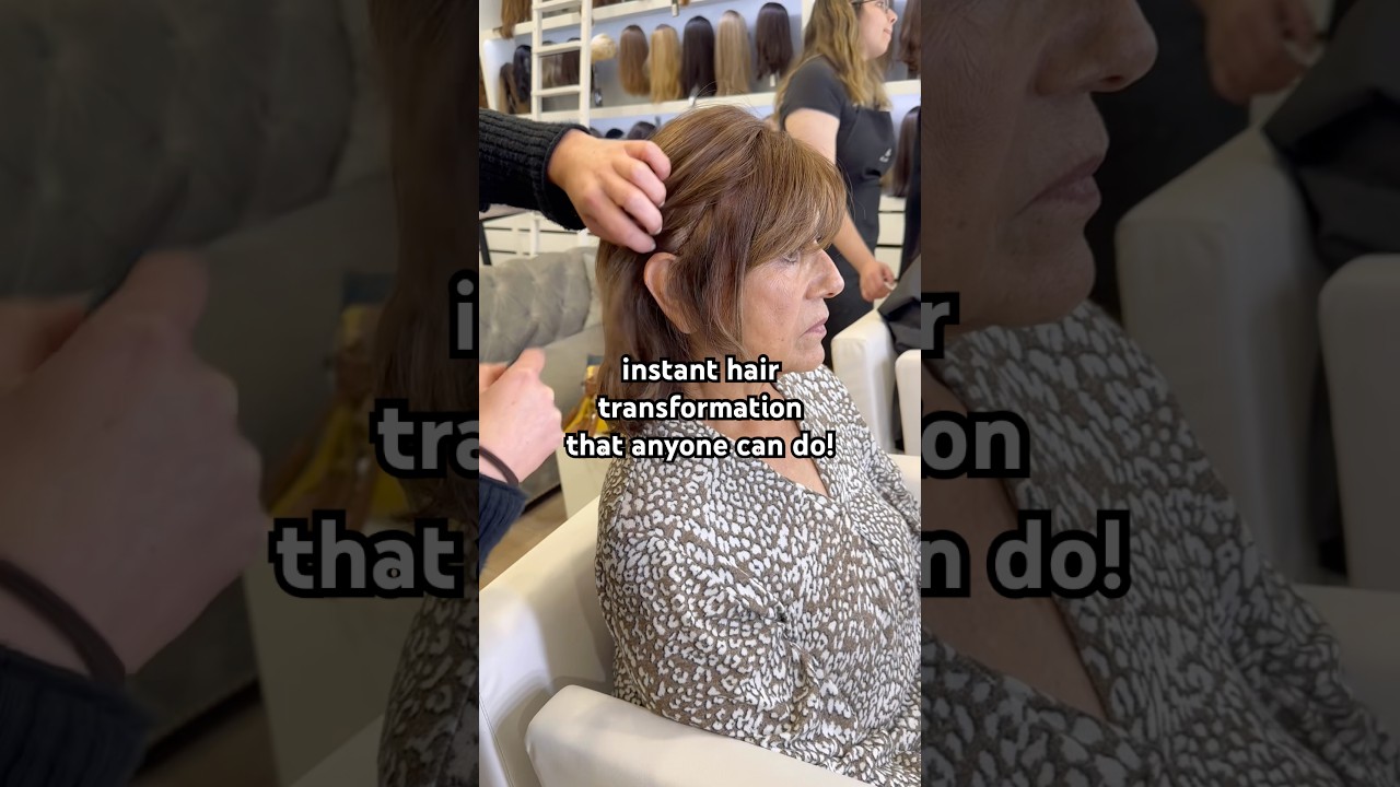 Fringe Bang Hair Topper Tutorial! #hairtransformation #thinninghair #hairpiece #hairtopper #tutorial
