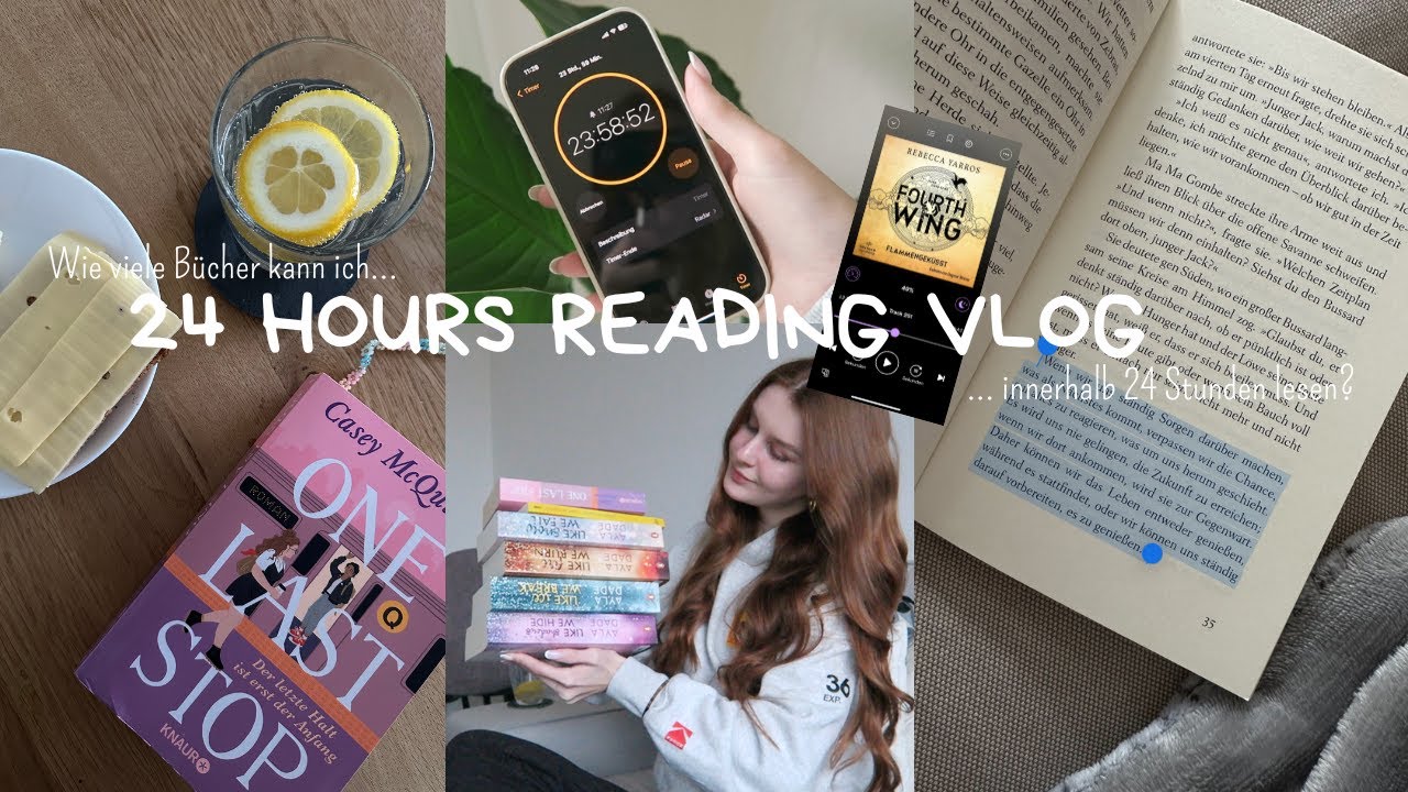 Reading Vlog: 24h Readathon, wie viele Bücher kann ich an einem Tag lesen?, book reviews || Celina