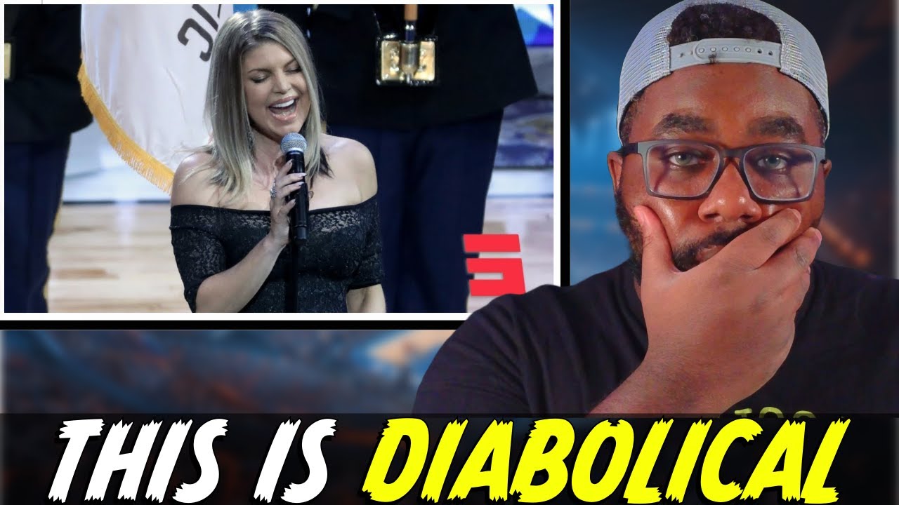 AIN'T NO WAY 😭😭😭 | Fergie sings the national anthem at the NBA All-Star Game | ESPN | (REACTION)