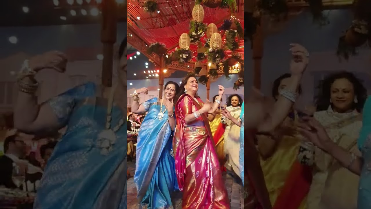 Sharing a light-hearted dance with Ms Tina Ambani, at one of the Ambani family weddings