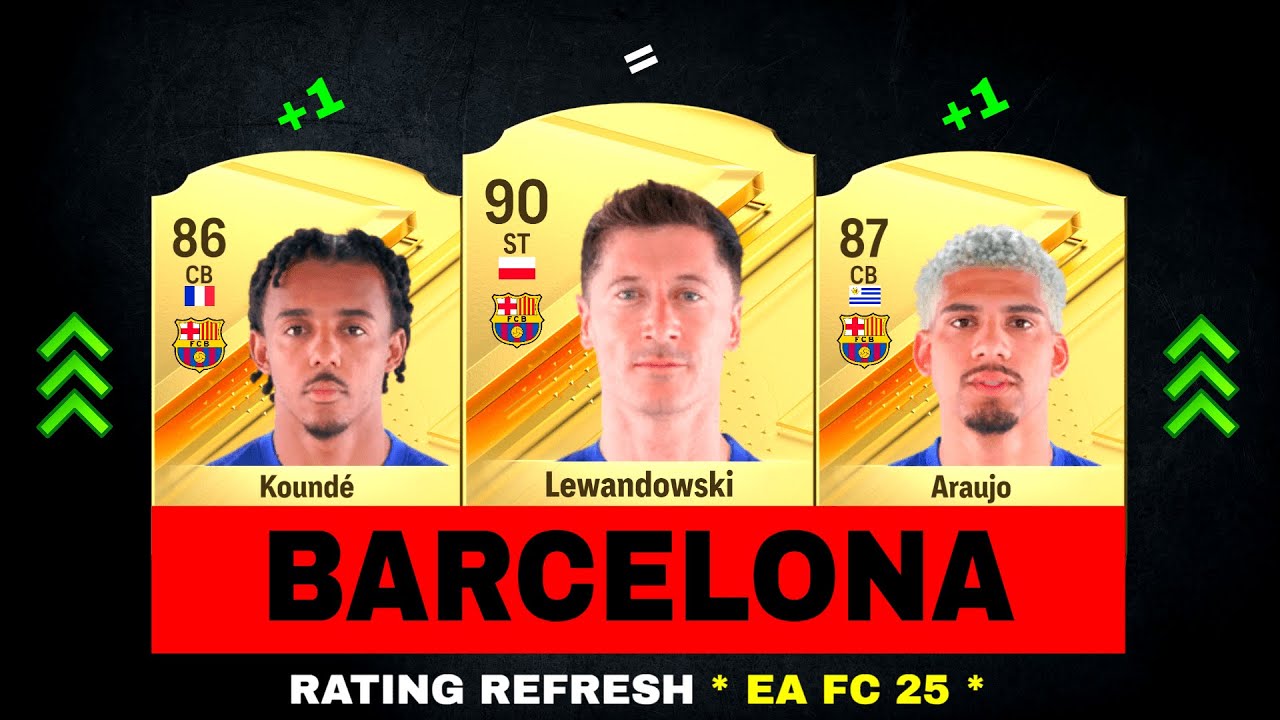 FIFA 25 | BARCELONA PLAYER RATINGS (EA FC 25)! 😱🔥 ft. Lewandowski, Koundé, Araujo…
