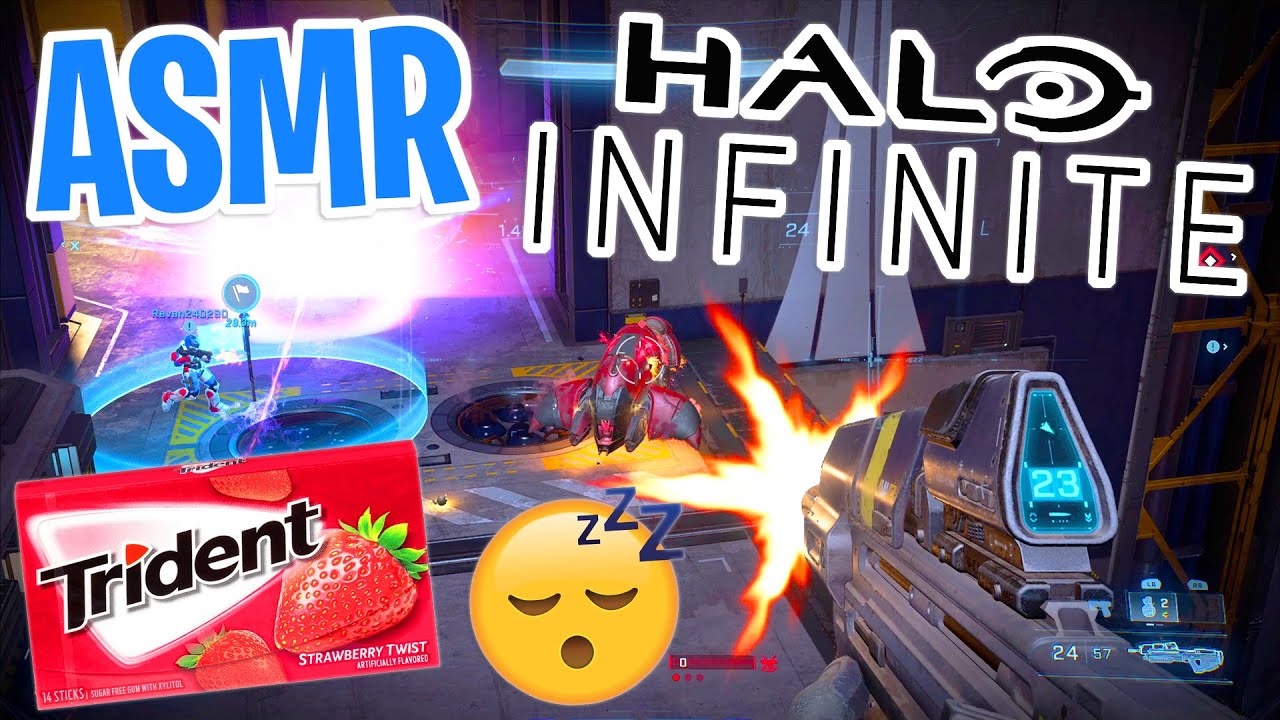 ASMR Gaming 😴 HALO INFINITE Relaxing Gum Chewing 🎮🎧 Controller Sounds + Whispering 💤