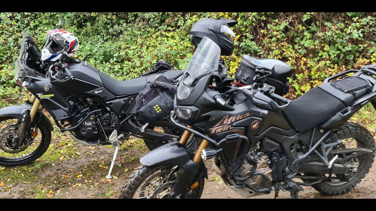 Honda Africa Twin & Yamaha Tenere 700. Off road riding in the Peak District.