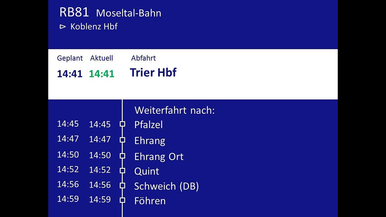 [DB Regio Mitte] Ansagen RB81 Trier - Koblenz