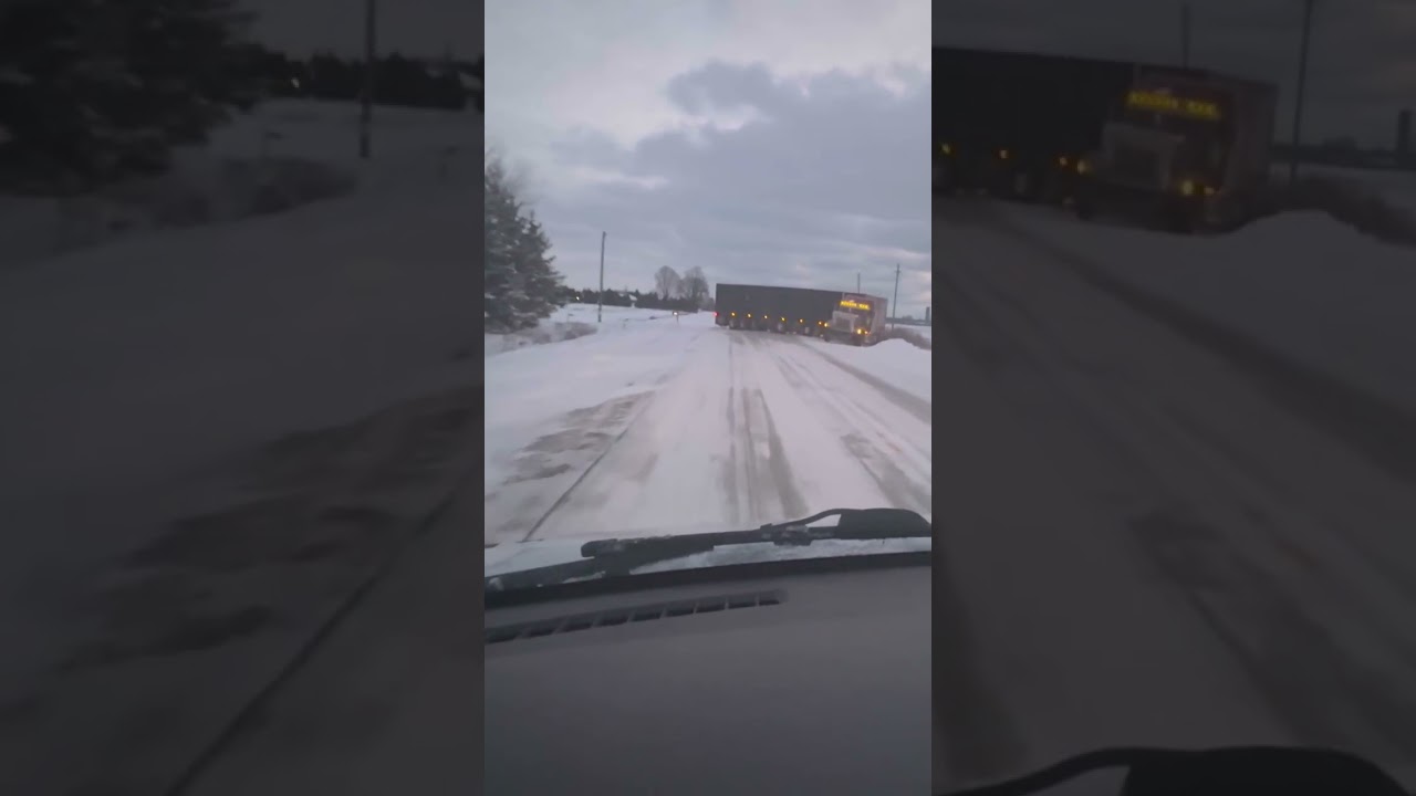 Truck jackknifed on back roads 