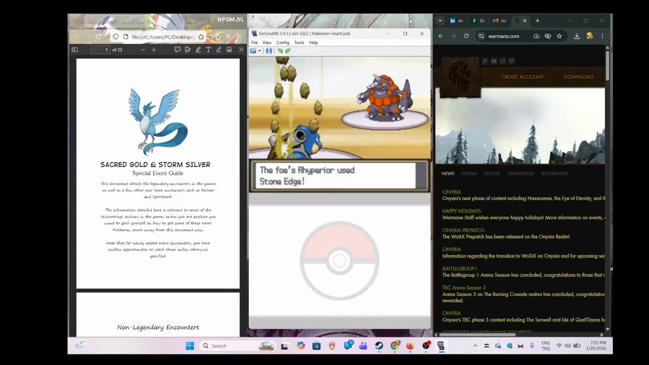Pokémon Sacred Gold vs. Blue Part 1