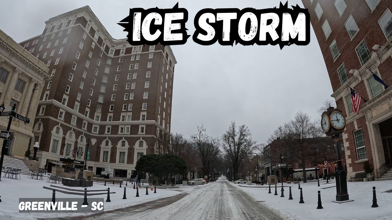 ❄️ Greenville Frozen  4K ❄️ Ice Storm Walking Tour |  South Carolina | Jan 2026