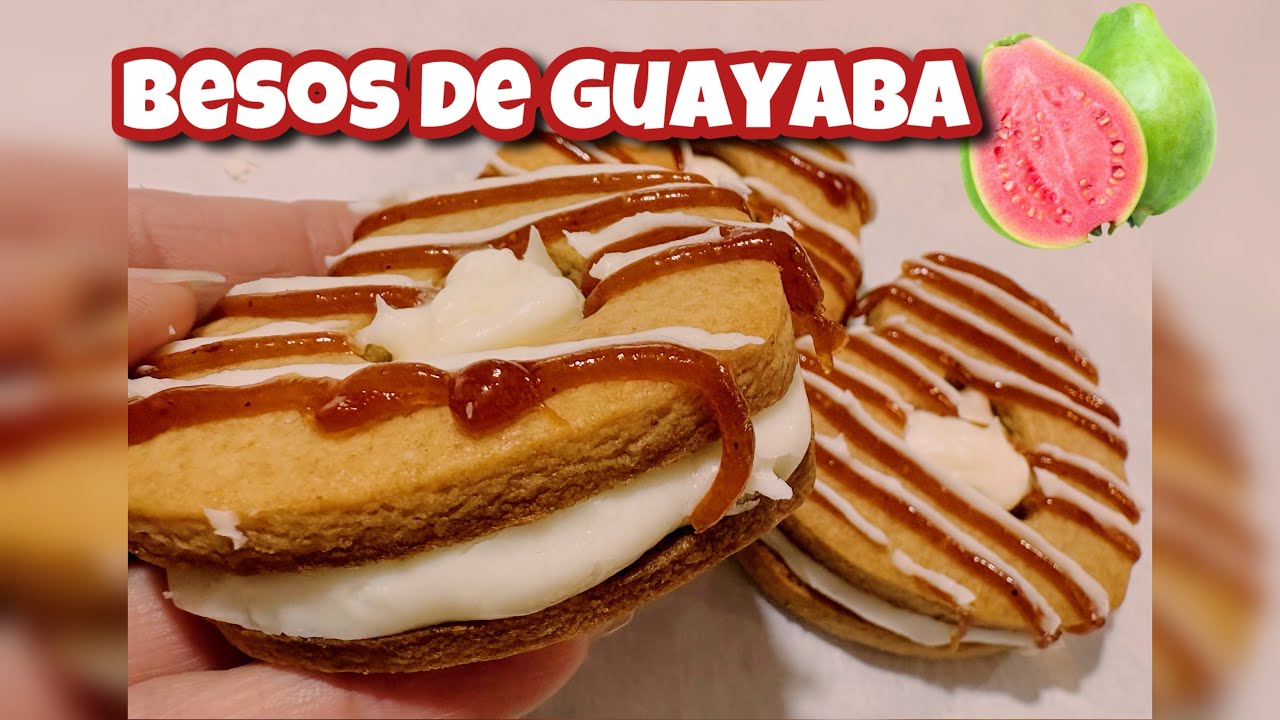 Besos de guayaba y queso crema 💋 Galletas suaves rellenas de queso crema