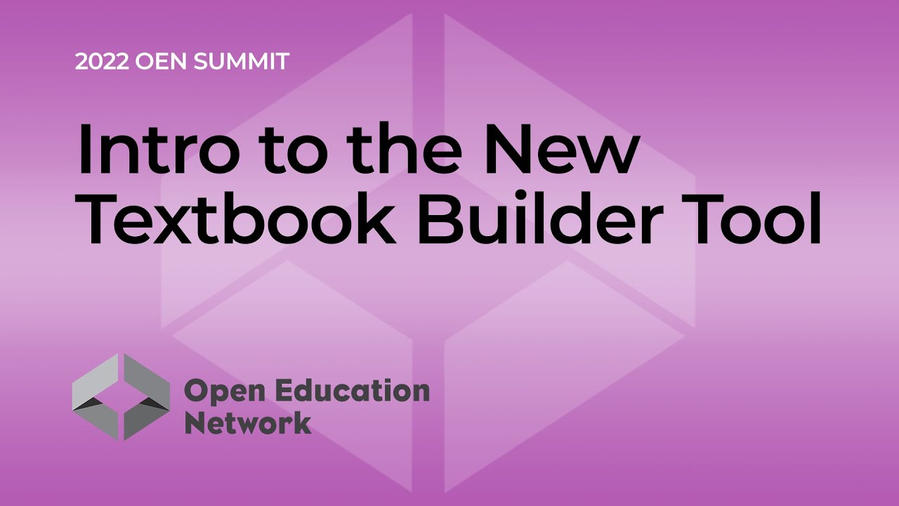 Intro to the New Textbook Builder Tool