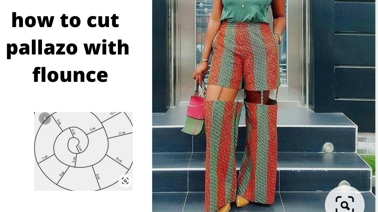 HOW TO CUT PALLAZO WITH FLOUNCE / pattern drafting / easy way / DIY