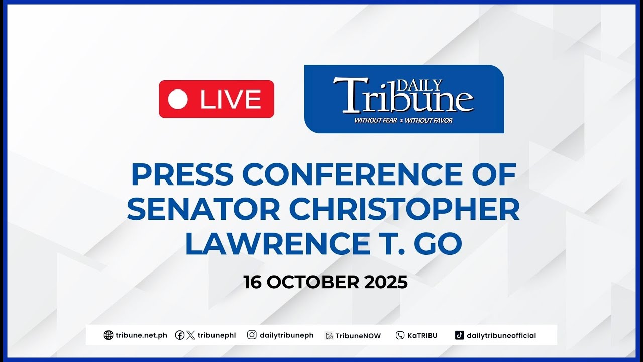 LIVE: Press Conference of Senator Christopher Lawrence T. Go (October 16, 2025)