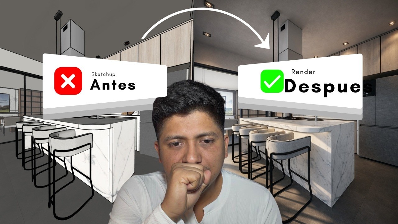 De SketchUp a Render Superrealista en 1 Minuto || con IA