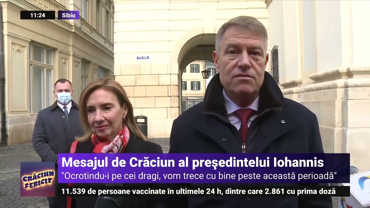 Președintele Klaus Iohannis a mers la slujbă în prima zi de Crăciun, la biserica din Sibiu