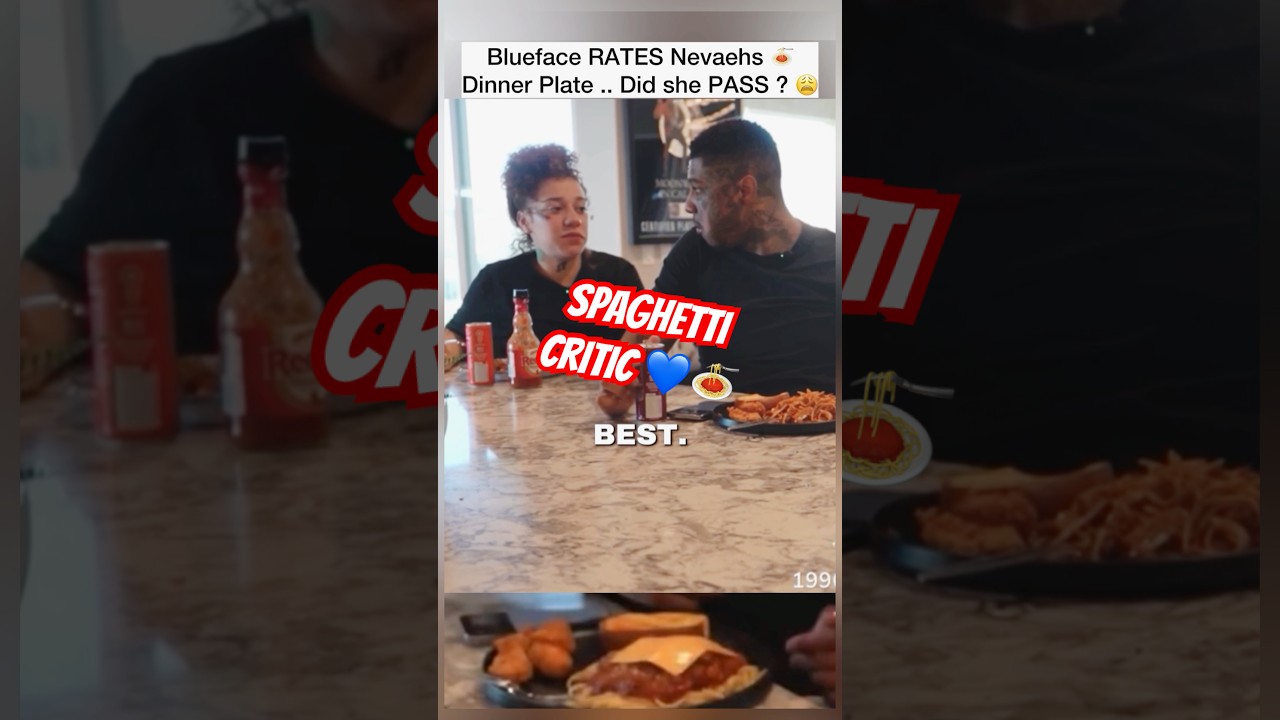 Blue rates Nevaehs spaghetti and catfish plate #fyp #blueface #bluesclues124 #nevaehakira