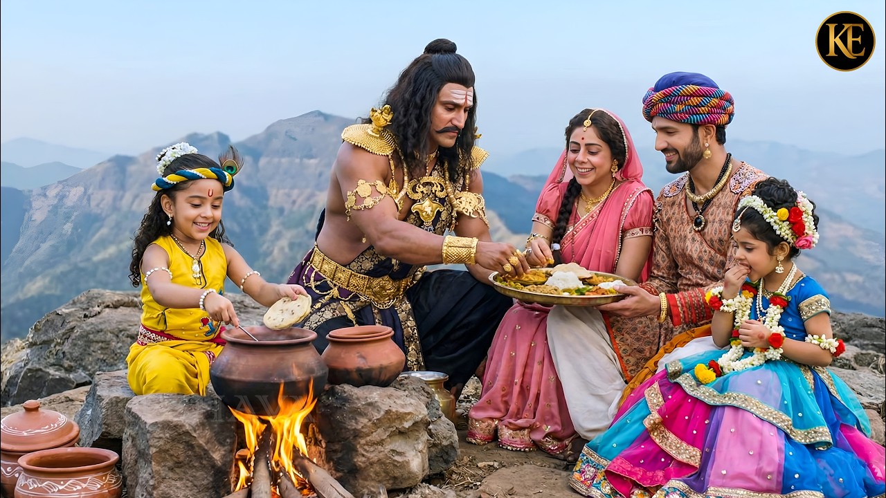 बाल कृष्ण और कंस ने मिलकर मैया और राधा को खिलाया स्वादिष्ट भोजन || मैया यशोदा का नंदलाला ||  YMKN