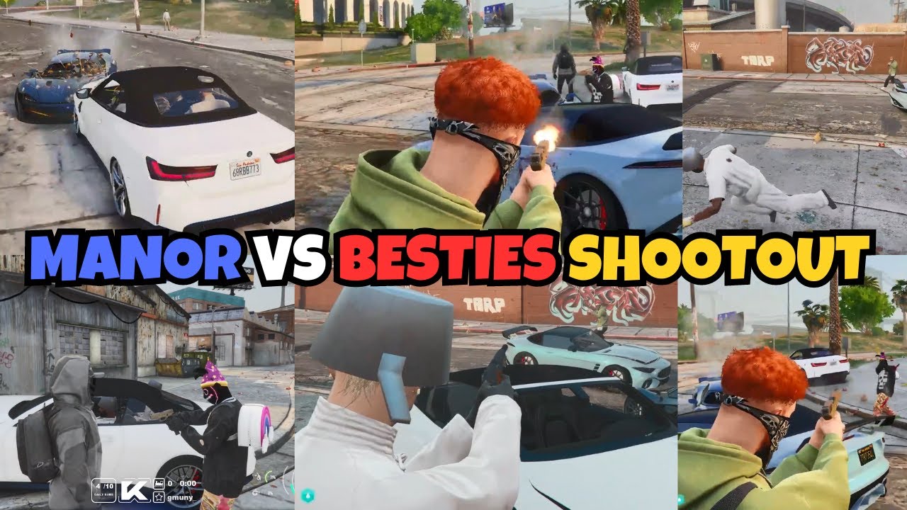 MANOR VS BESTIES SHOOTOUT AFTER VINGLE SHOOTS ELI FOR CAR CRASH (MULTI POV) | NOPIXEL 4.0 GTA RP