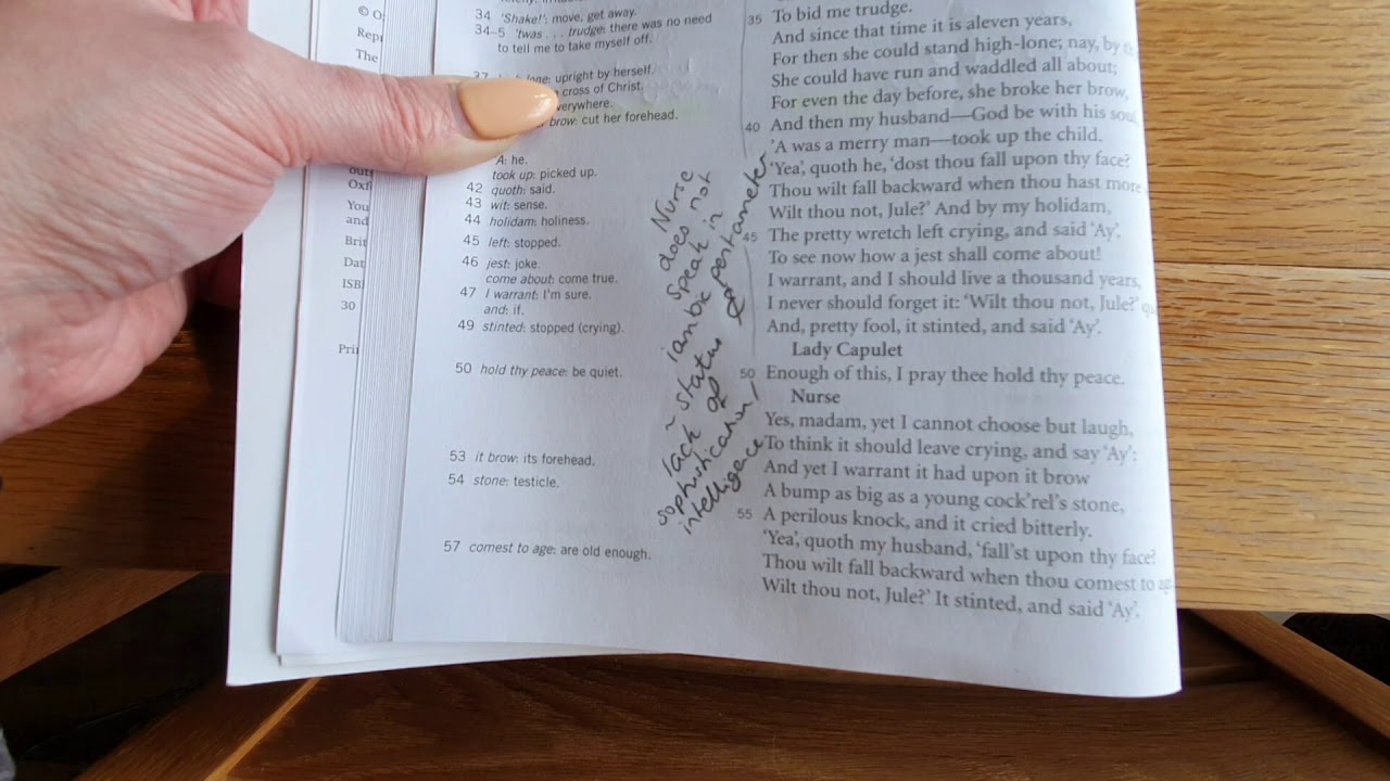 6.  Annotation of Romeo & Juliet -  Act 1 Scene 3