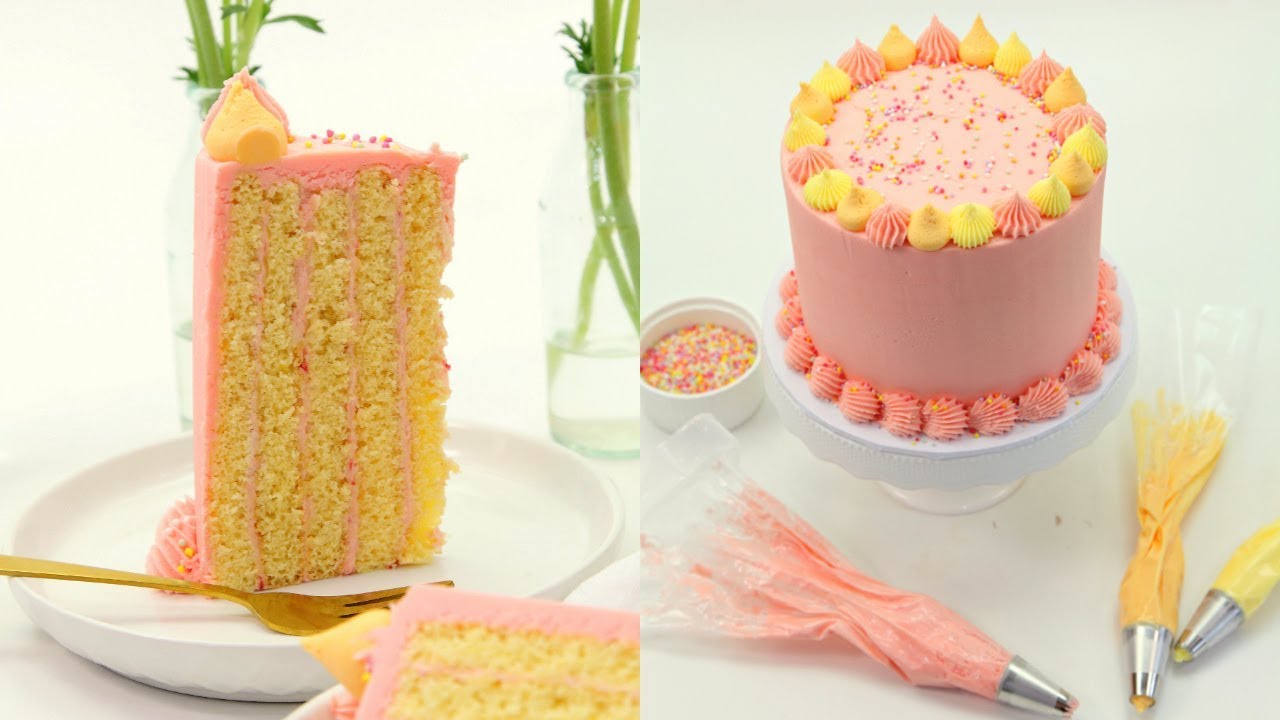 Vertical Cake! Passionfruit Mango and Raspberry Cake Recipe
