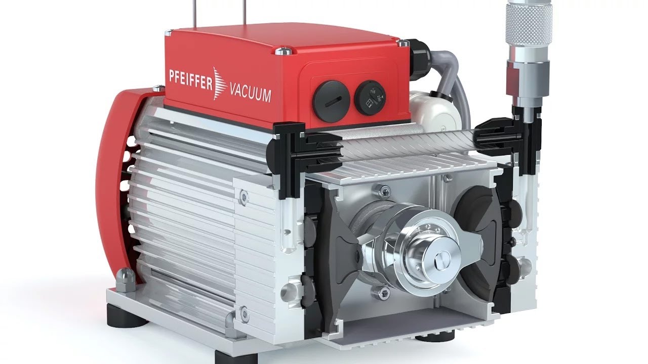 Working principle of the Pfeiffer Vacuum diaphragm pump MVP