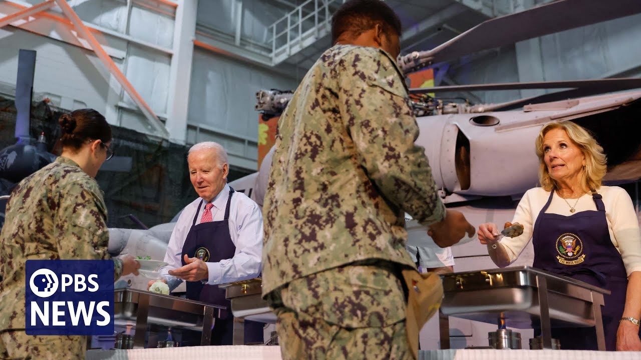 WATCH LIVE: Bidens serve Friendsgiving dinner to military families in New York City