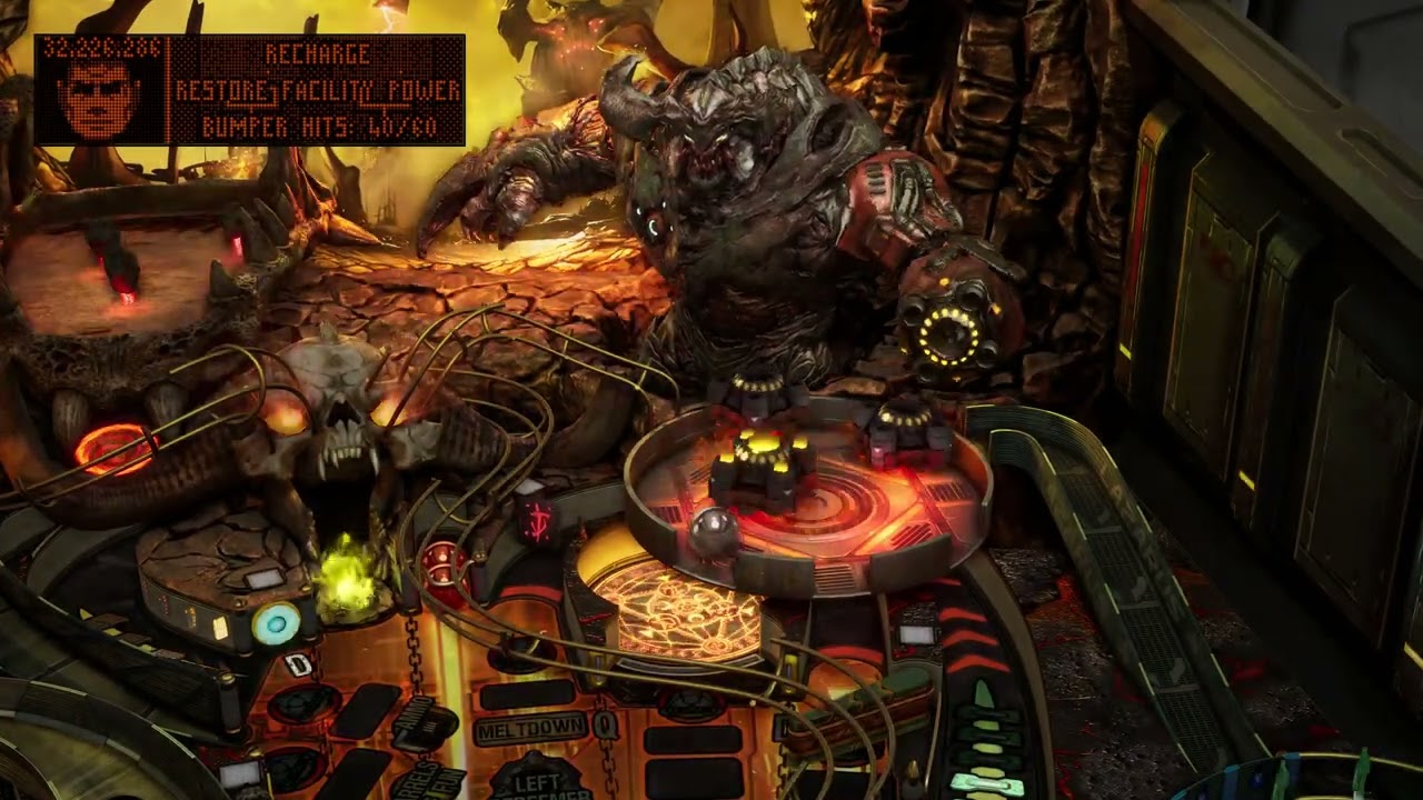 Completing the 'Hell Walker' table challenge on Doom Pinball in Pinball M